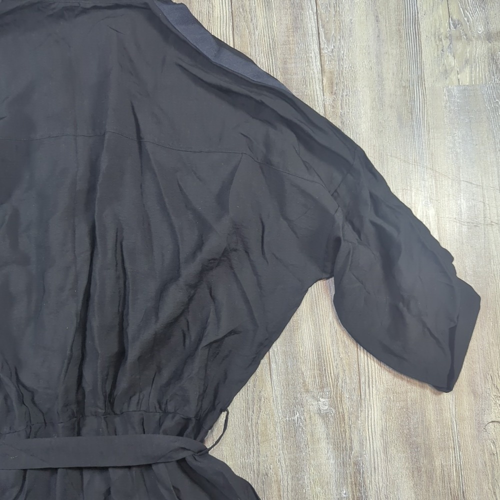 Zara Basic Shorts Romper Black 3/4 Sleeve Belted Women's Size XL NWT Summertime - Picture 13 of 14